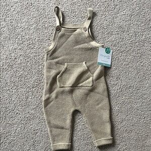 Little Planet Tan Knit Kids Overalls NWT
